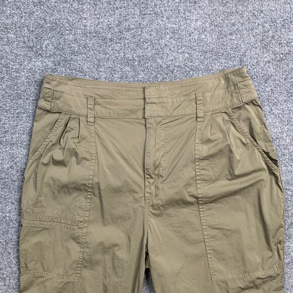 Frame Pants Women 12 Mushroom Cotton Blend Twill Casual Pleated Pockets Tapered - Picture 3 of 13